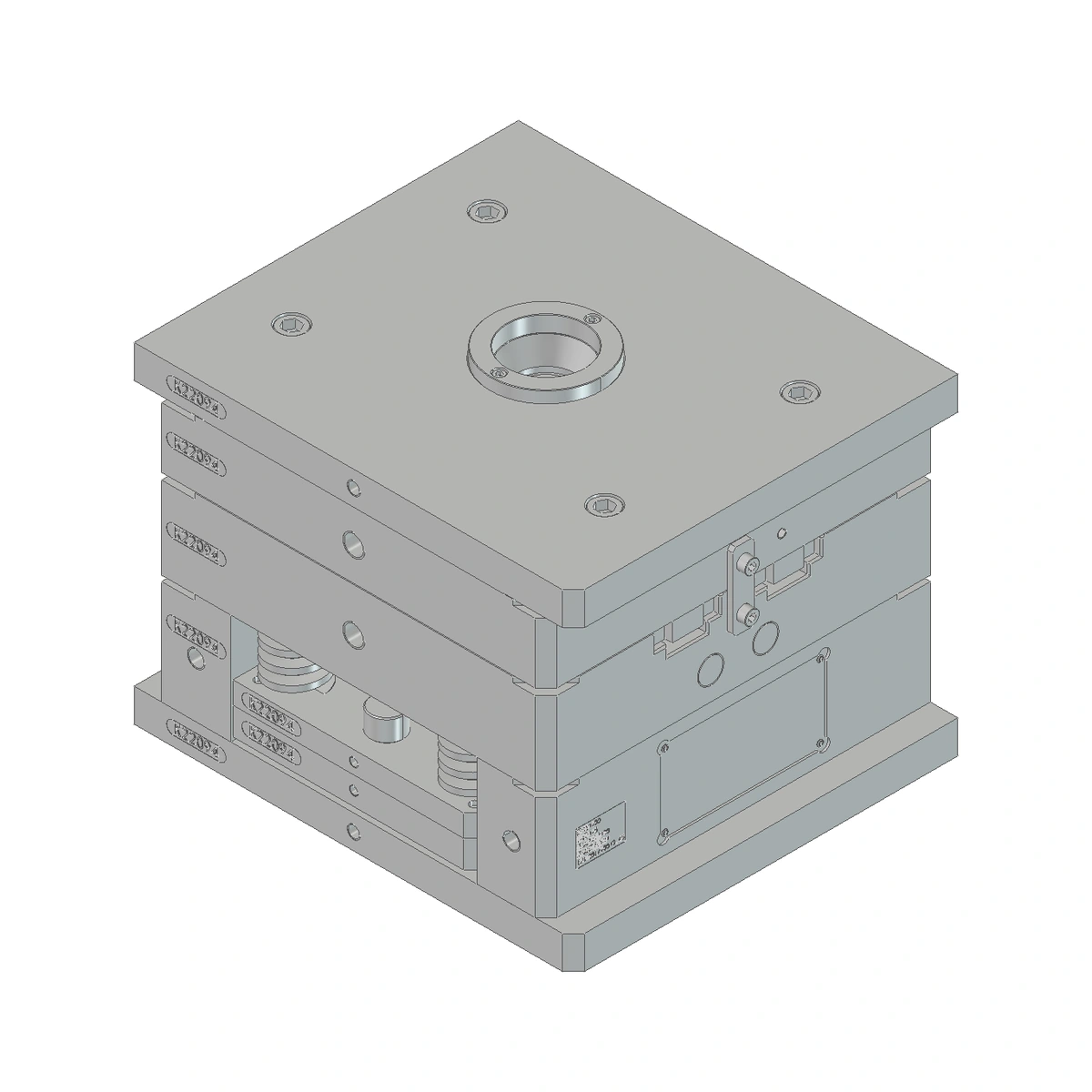 Injection mold for an earbud charging-case lid