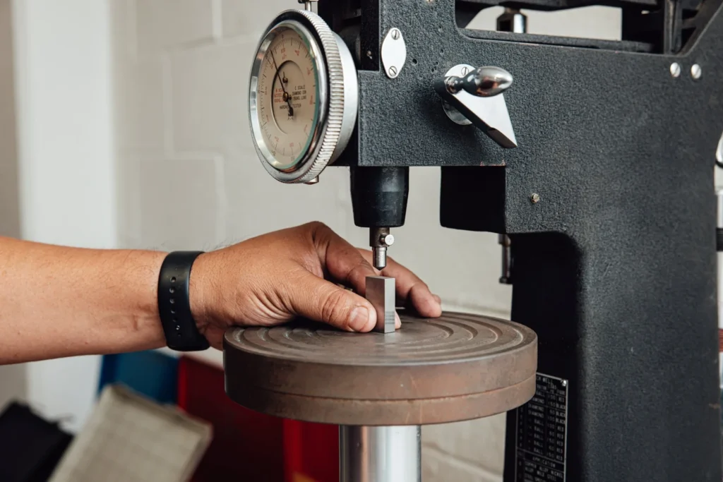 Steel hardness testing reference scene